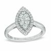 Thumbnail Image 0 of 0.50 CT. T.W. Diamond Cluster Marquise Frame Engagement Ring in 14K White Gold