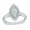 Thumbnail Image 1 of 0.50 CT. T.W. Diamond Cluster Marquise Frame Engagement Ring in 14K White Gold