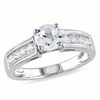Thumbnail Image 1 of 6.0mm White Lab-Created Sapphire Engagement Ring in Sterling Silver