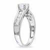 Thumbnail Image 2 of 6.0mm White Lab-Created Sapphire Engagement Ring in Sterling Silver