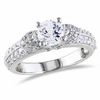 Thumbnail Image 1 of 6.0mm White Lab-Created Sapphire Engagement Ring in Sterling Silver