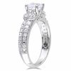 Thumbnail Image 2 of 6.0mm White Lab-Created Sapphire Engagement Ring in Sterling Silver