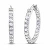 Thumbnail Image 1 of White Lab-Created Sapphire Inside-Out Hoop Earrings in Sterling Silver