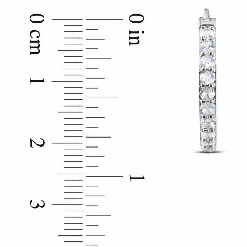 Main Image 2 of White Lab-Created Sapphire Inside-Out Hoop Earrings in Sterling Silver