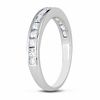 Thumbnail Image 2 of Princess-Cut White Lab-Created Sapphire Eternity Band in Sterling Silver