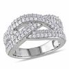 Thumbnail Image 1 of Lab-Created White Sapphire Woven Ring in Sterling Silver