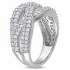 Thumbnail Image 2 of Lab-Created White Sapphire Woven Ring in Sterling Silver
