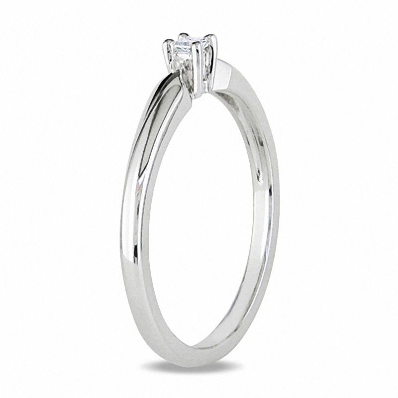 Princess Cut Diamond Accent Solitaire Promise Ring in Sterling