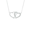 Thumbnail Image 1 of 0.13 CT. T.W. Diamond Interlocking Hearts Necklace in Sterling Silver