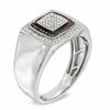 Thumbnail Image 1 of Men's 0.30 CT. T.W. Enhanced Cognac and White Diamond Frame Ring in 10K White Gold