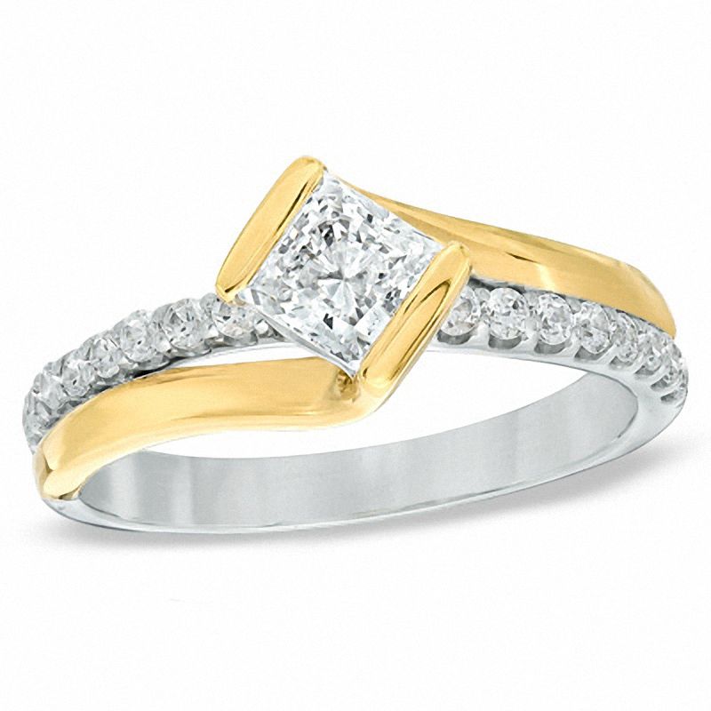 1.00 CT. T.W. Certified Canadian Princess-Cut Diamond Engagement Ring in 14K Two-Tone Gold (I/I1)