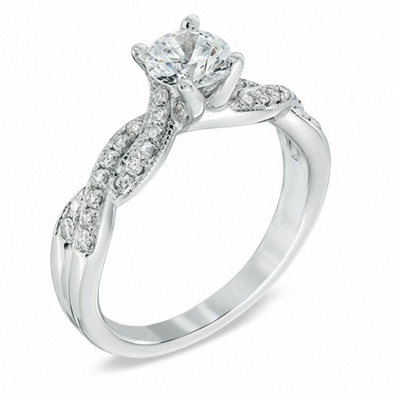 1.00 CT. T.W. Certified Canadian Diamond Braid Engagement Ring in 14K White Gold (I/I1)