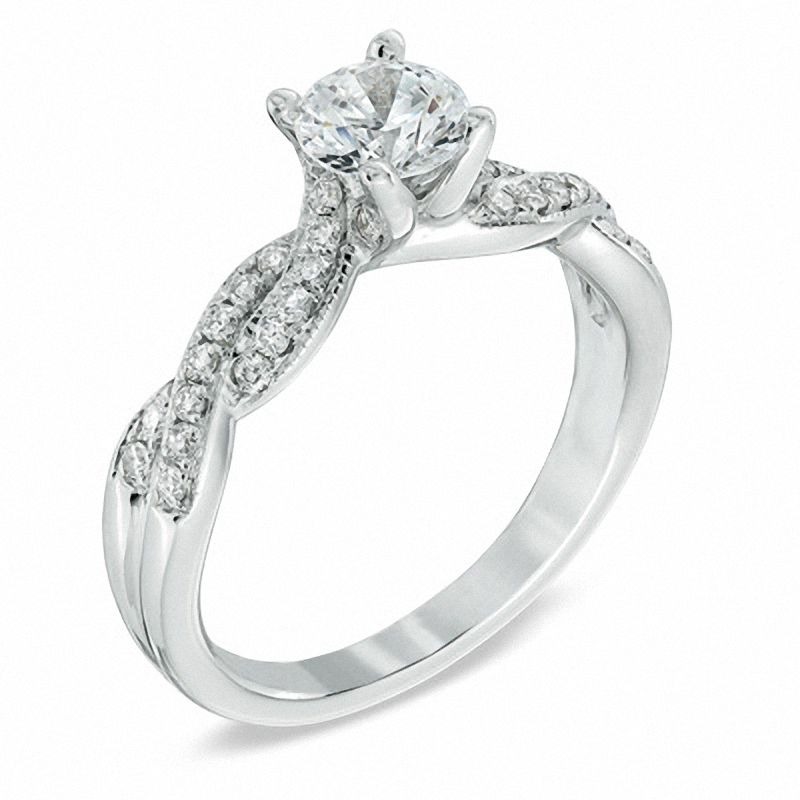 Main Image 2 of 1.00 CT. T.W. Certified Canadian Diamond Braid Engagement Ring in 14K White Gold (I/I1)
