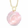 Thumbnail Image 0 of 10.0mm Light Pink Mother-of-Pearl Flower Pendant in 14K Gold