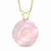 Thumbnail Image 1 of 10.0mm Light Pink Mother-of-Pearl Flower Pendant in 14K Gold