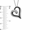 Thumbnail Image 1 of 0.50 CT. T.W. Enhanced Black and White Diamond Curly Heart Pendant in Sterling Silver