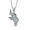 Thumbnail Image 1 of 0.11 CT. T.W. Diamond Standing Elephant Pendant in Sterling Silver