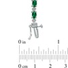 Thumbnail Image 2 of Lab-Created Emerald and Diamond Accent Bracelet in Sterling Silver - 7.25"