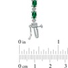 Thumbnail Image 1 of Lab-Created Emerald and Diamond Accent Bracelet in Sterling Silver - 7.25"