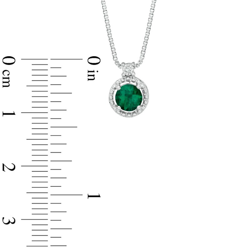 Lab-Created Emerald and Diamond Accent Pendant and Earrings Set in Sterling Silver