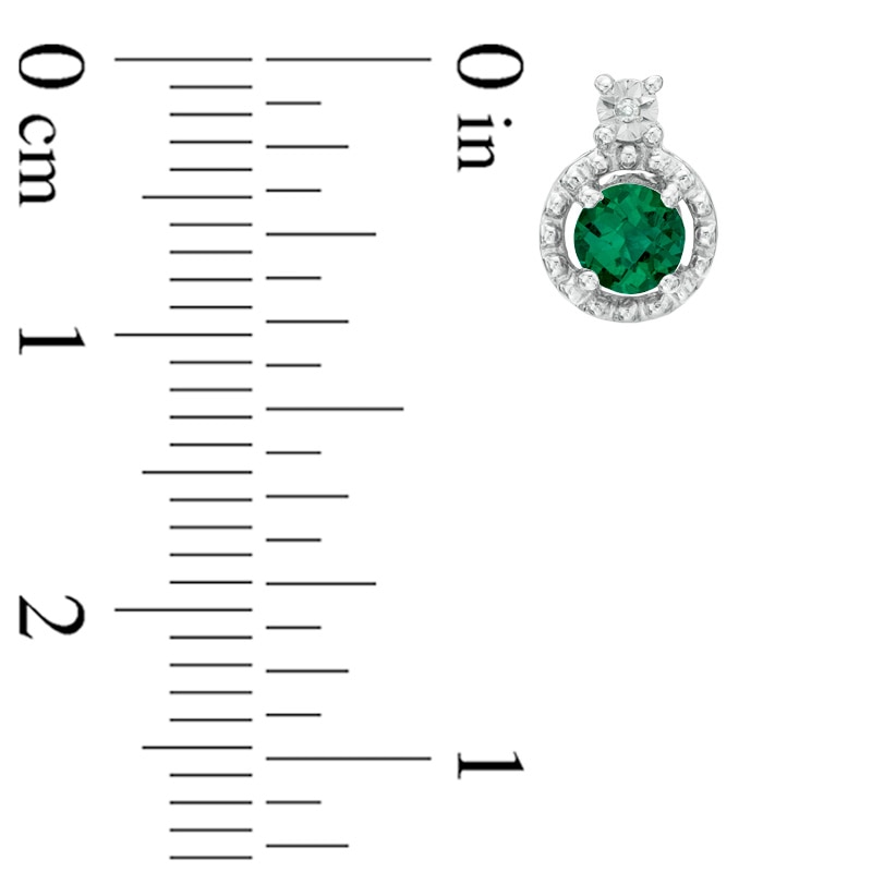 Lab-Created Emerald and Diamond Accent Pendant and Earrings Set in Sterling Silver