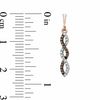 Thumbnail Image 1 of 0.15 CT. T.W. Enhanced Cognac and White Diamond Winding Drop Earrings in 10K Rose Gold