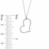 Thumbnail Image 1 of 0.09 CT. T.W. Diamond Tilted Heart Pendant in 10K White Gold