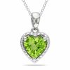 Thumbnail Image 1 of 7.0mm Heart-Shaped Peridot Pendant in Sterling Silver