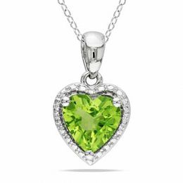 7.0mm Heart-Shaped Peridot Pendant in Sterling Silver