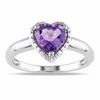 7.0mm Heart-Shaped Amethyst Ring in Sterling Silver
