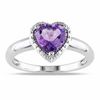 Thumbnail Image 1 of 7.0mm Heart-Shaped Amethyst Ring in Sterling Silver