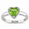 7.0mm Heart-Shaped Peridot Ring in Sterling Silver