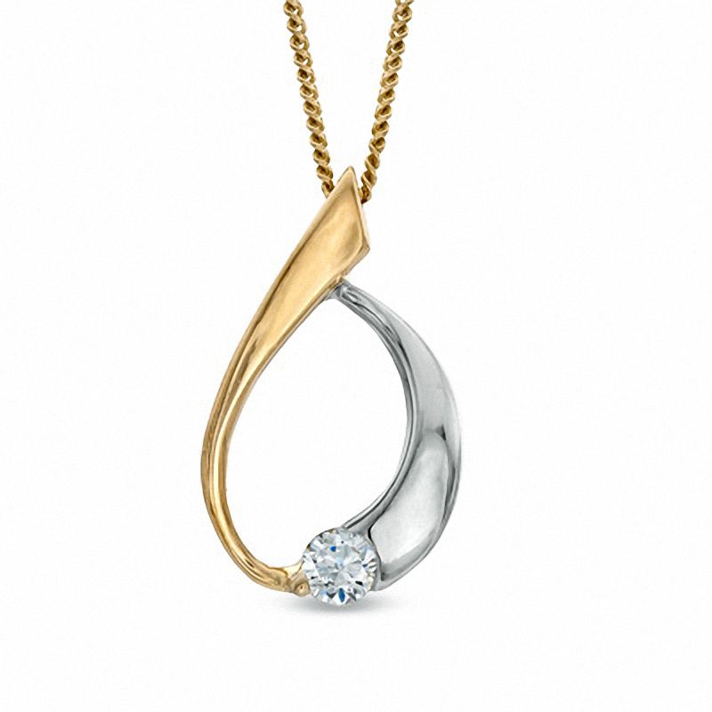 0.10 CT. Certified Canadian Diamond Abstract Pendant in 14K Two-Tone Gold (I/I2)|Peoples Jewellers