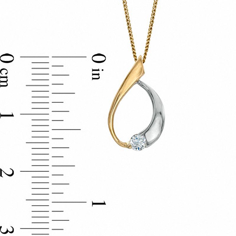 0.10 CT. Certified Canadian Diamond Abstract Pendant in 14K Two-Tone Gold (I/I2)|Peoples Jewellers