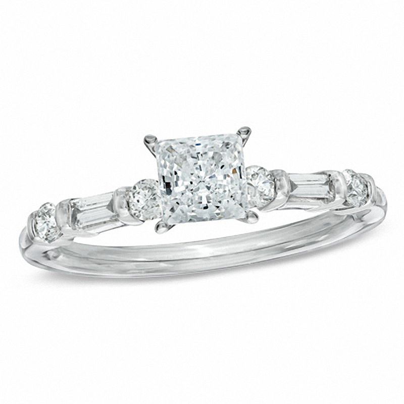 1.00 CT. T.W. Certified Canadian Princess-Cut Diamond Engagement Ring in 14K White Gold (I/I1)