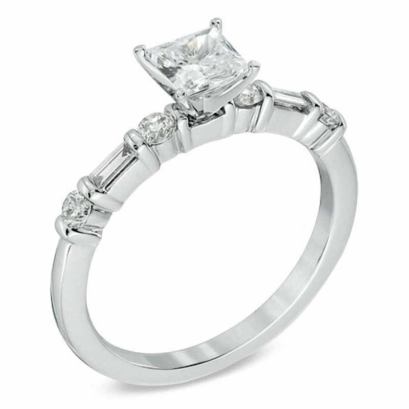 1.00 CT. T.W. Certified Canadian Princess-Cut Diamond Engagement Ring in 14K White Gold (I/I1)