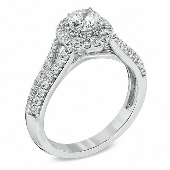 CT. T.W. Certified Canadian Diamond Split Shank Engagement Ring in 14K White Gold (I/I1