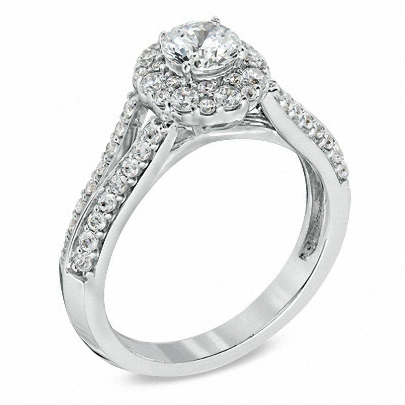 CT. T.W. Certified Canadian Diamond Split Shank Engagement Ring in 14K White Gold (I/I1)|Peoples Jewellers