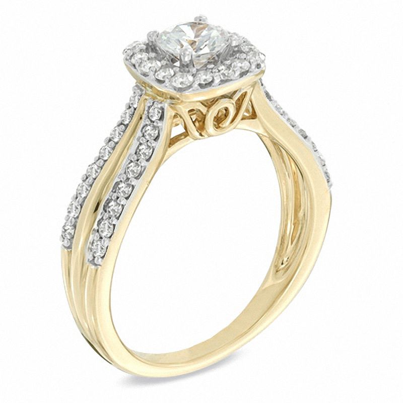 1.00 CT. T.W. Canadian Certified Diamond Split Shank Engagement Ring in 14K Gold