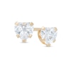 Thumbnail Image 1 of Child's 4.0mm Heart-Shaped Cubic Zirconia Solitaire Stud Earrings in 14K Gold