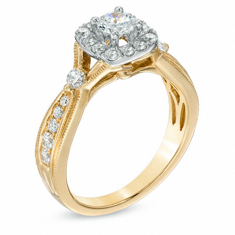 0.80 CT. T.W. Diamond Vintage-Style Engagement Ring in 14K Gold