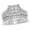 1.50 CT. T.W. Princess-Cut Quad Diamond Frame Bridal Set in 14K White Gold