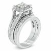 Thumbnail Image 1 of 1.50 CT. T.W. Princess-Cut Quad Diamond Frame Bridal Set in 14K White Gold