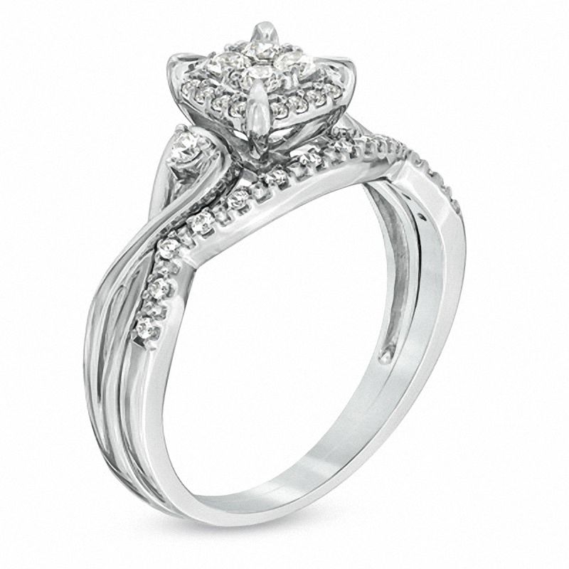 Icebox - 2.00ctw Quad Halo Princess Cut - Diamond Engagement Ring - All  Natural