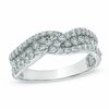 Thumbnail Image 0 of 0.45 CT. T.W. Diamond Layered Waves Anniversary Band in 14K White Gold