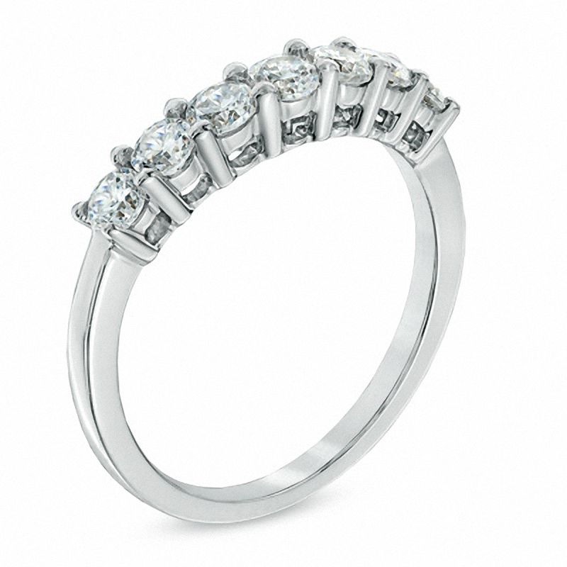 Main Image 2 of 0.70 CT. T.W. Diamond Seven Stone Wedding Band in 14K White Gold