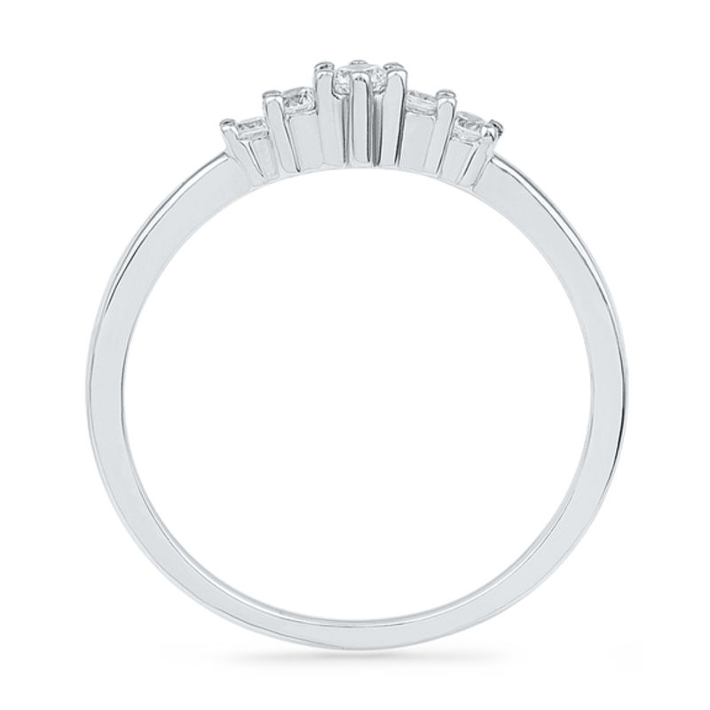 CT. T.W. Diamond Five Stone Promise Ring in 10K White Gold