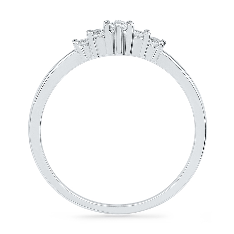 CT. T.W. Diamond Five Stone Promise Ring in 10K White Gold
