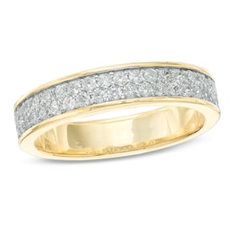 0.50 CT. T.W. Diamond Double Row Wedding Band in 10K Gold
