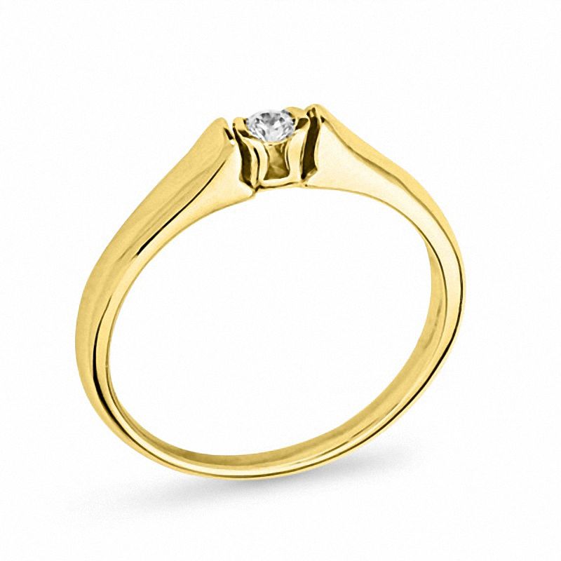 Main Image 2 of 0.05 CT. Diamond Solitaire Promise Ring in 10K Gold